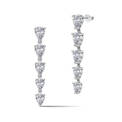 Bar Tassel Stud Earrings – S925 Silver Rhodium Plated with 5A Cubic Zirconia