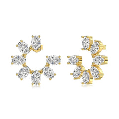 Sunflower Stud Earrings – 18K Gold Plated 925 Silver with 5A Zirconia