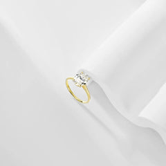 Oval Shape Wedding Ring – 18K Gold Plated 925 Silver with 5A CZ