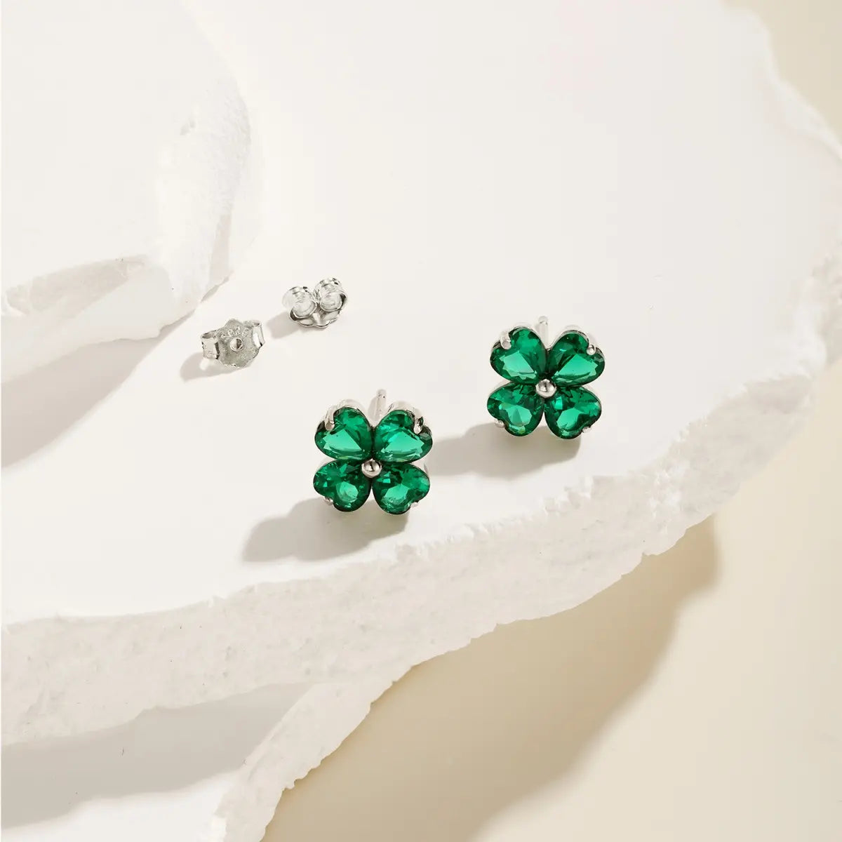 Four-Leaf Clover Earrings – Elegant 5A Zircon 925 Silver Design