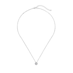 Stylish Adjustable 925 Silver Heart Halo Pendant Necklace