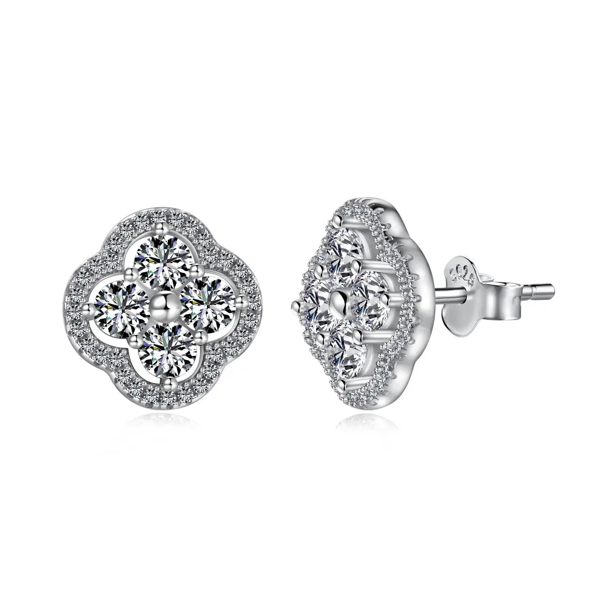 Floral Inspired Statement Earrings – 925 Silver 5A Zircon Jewelry