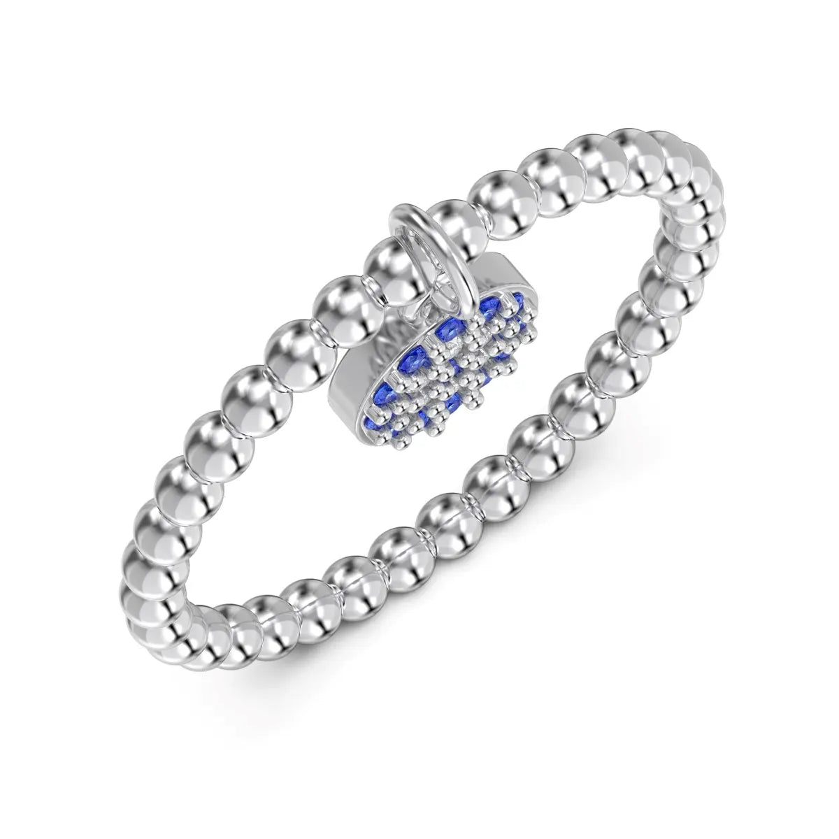 Dainty Fine Jewelry S925 Silver Beaded Eternity 5A Cubic Zirconia Evil Eye Blue Roundel Dangle Rings