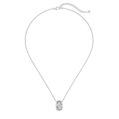 Classic 925 Silver Link Chain Necklace – 8A Crushed Ice Solitaire Pendant