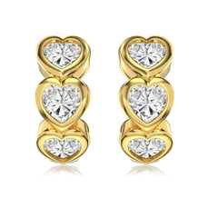 Eternity Heart Clip-On Hoop Earrings – 18K Gold Plated S925 Silver