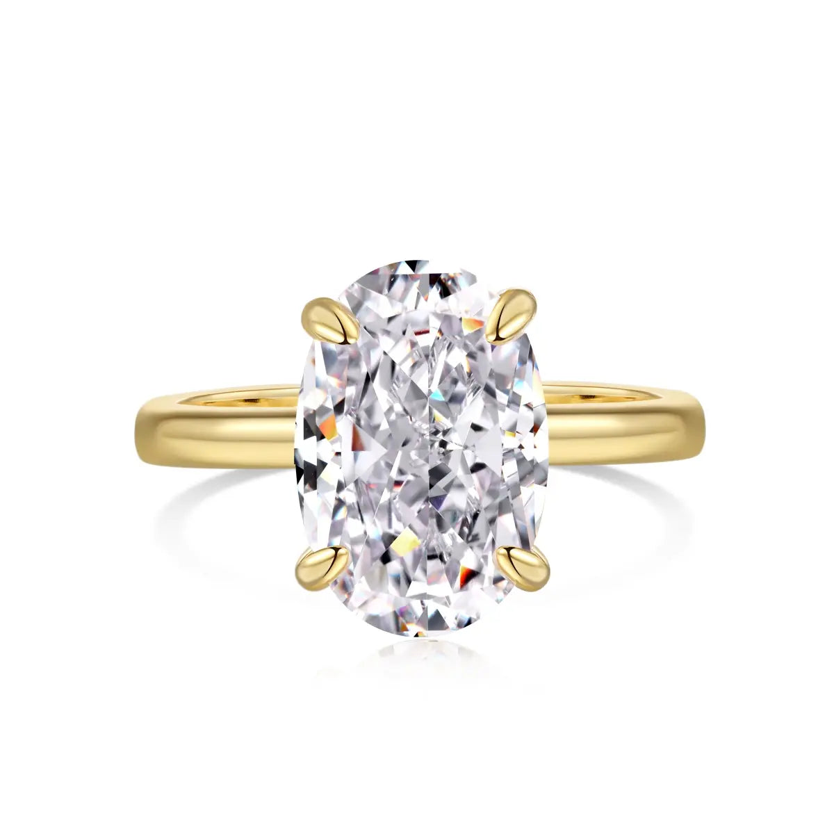 3.5 Carat 8A Crushed Ice Solitaire Ring – 925 Sterling Silver & 18K Gold Plated