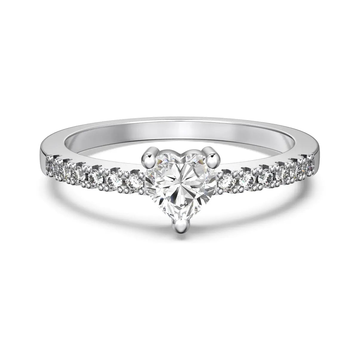 Minimalist 5A CZ Heart Ring – 925 Sterling Silver Wedding Jewelry