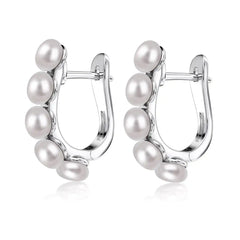 Freshwater Pearl Hook Earrings – 925 Sterling Silver Jewelry