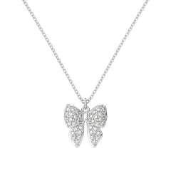 Elegant Butterfly Pendant Necklace – 925 Silver Link Chain For Gifts