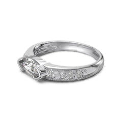 Classic 925 Sterling Silver Eternity Band with Marquise 5A Cubic Zirconia – Elegant Engagement Ring