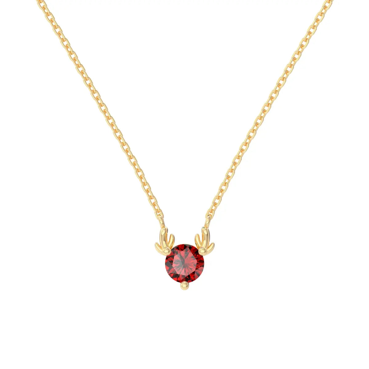 Elk Pendant Necklace – 18K Gold Plated Sterling Silver with 5A Zirconia