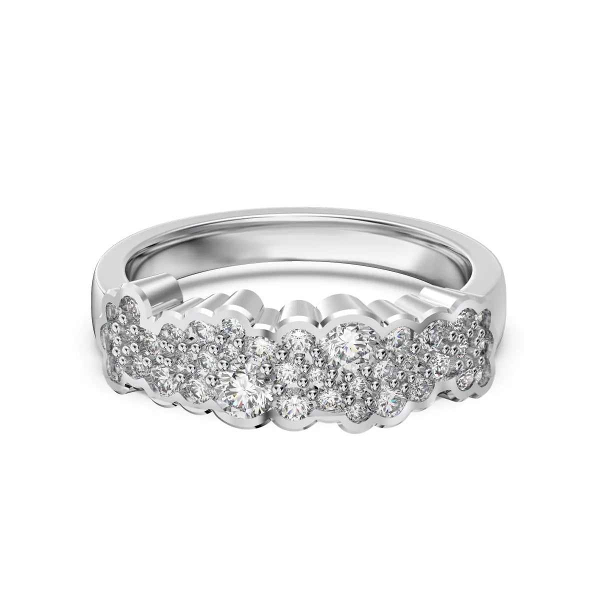 Irregular Band Engagement Ring – 925 Sterling Silver with 5A Zirconia