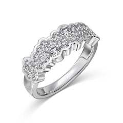 Irregular Band Engagement Ring – 925 Sterling Silver with 5A Zirconia