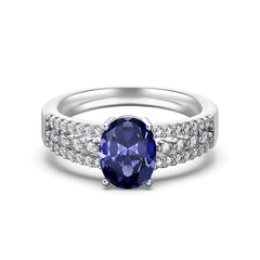 Eternity Sapphire Blue Ring – 925 Sterling Silver with 5A CZ