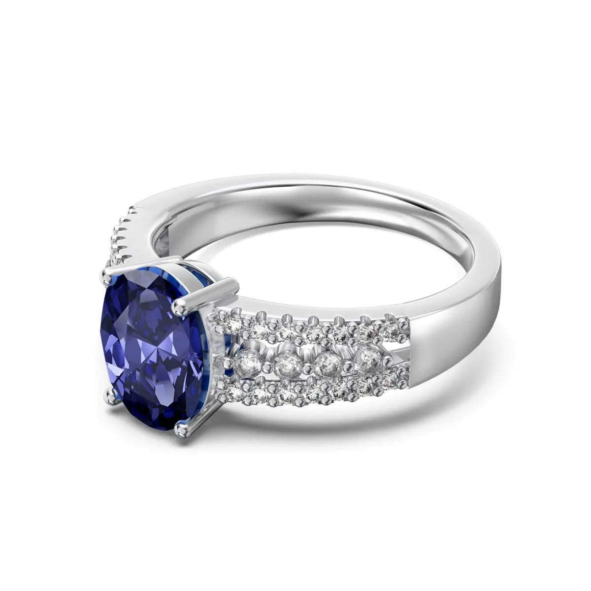 Eternity Sapphire Blue Ring – 925 Sterling Silver with 5A CZ