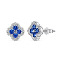 Spring-Inspired S925 Silver Four-Leaf Clover 5A Zirconia Statement Earrings