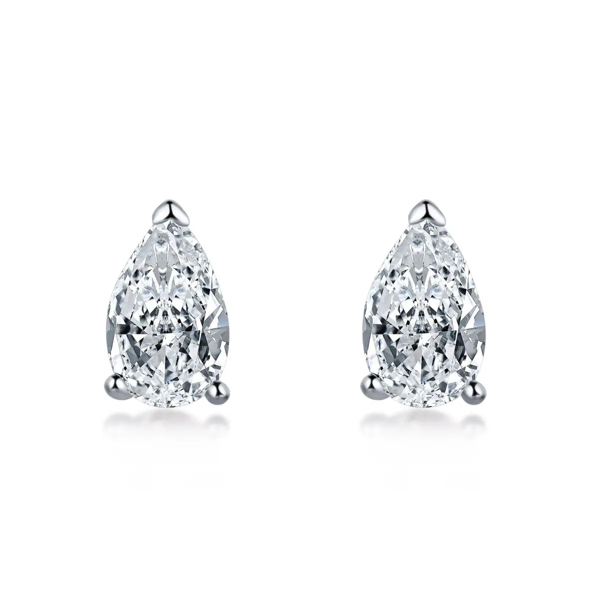 Trendy 925 Sterling Silver Rhodium Plated Fancy Shape Stud Earrings with 5A Cubic Zirconia