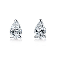 Trendy 925 Sterling Silver Rhodium Plated Fancy Shape Stud Earrings with 5A Cubic Zirconia