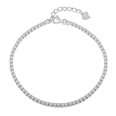 Adjustable Tennis Bracelet – 925 Sterling Silver CZ Bezel Style