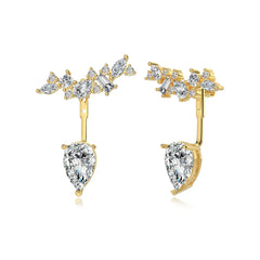 Irregular Shape Stud Earrings – 18K Gold Plated S925 Silver with 8A Zirconia