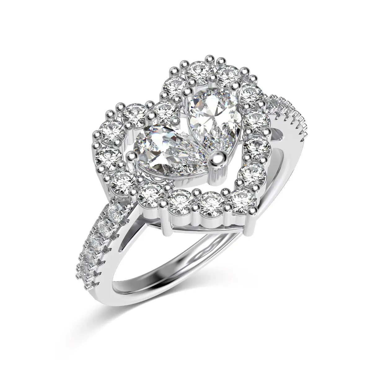 Hollow Out Heart Wedding Ring – S925 Sterling Silver with 5A Zirconia