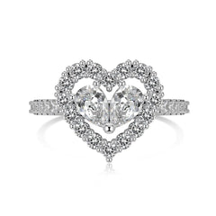 Hollow Out Heart Wedding Ring – S925 Sterling Silver with 5A Zirconia