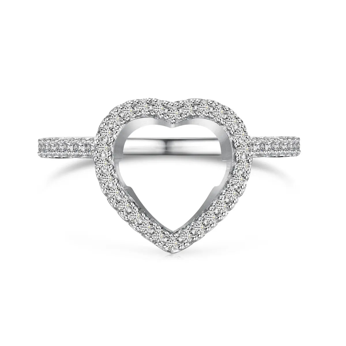 Detachable Heart Shape Ring Set – 925 Sterling Silver with 5A CZ