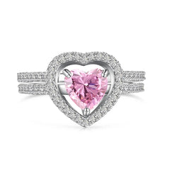 Detachable Heart Shape Ring Set – 925 Sterling Silver with 5A CZ