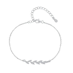 Leaf Tennis Bracelet – Adjustable with 5A CZ for Women & Teens