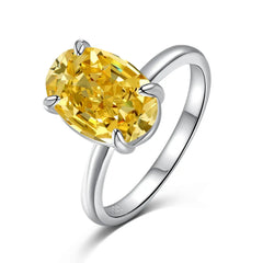 3.5 Carat 8A Crushed Ice Solitaire Ring – 925 Sterling Silver & 18K Gold Plated