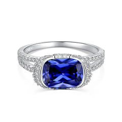 Luxurious 925 Sterling Silver Rhodium-Plated Double-Layer Ring with Hollow Out Design & 5A Zirconia