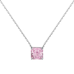 Radiant Cut Solitaire Necklace – 925 Sterling Silver with Cubic Zirconia