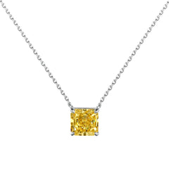 Radiant Cut Solitaire Necklace – 925 Sterling Silver with Cubic Zirconia