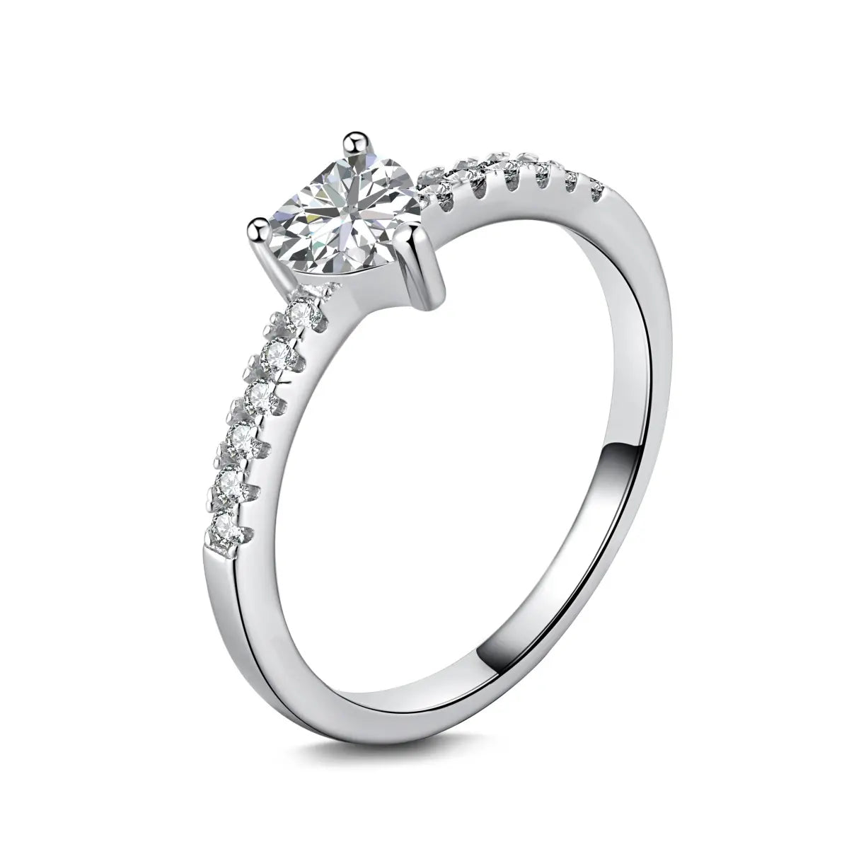 Minimalist 5A CZ Heart Ring – 925 Sterling Silver Wedding Jewelry