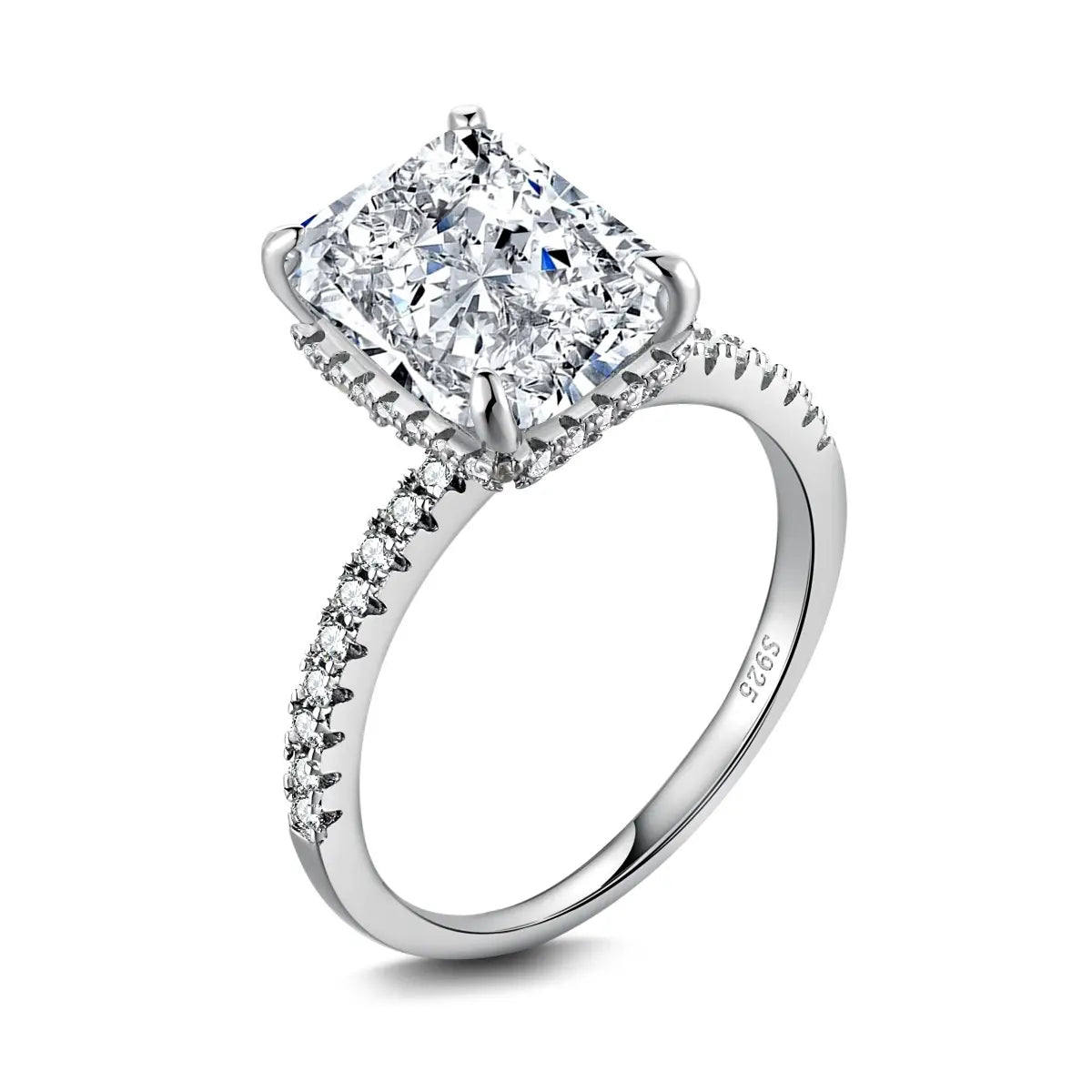 Elegant S925 Silver Moissanite Zircona Ring – 8A Crushed Ice Sparkle