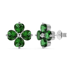 Four-Leaf Clover Earrings – Elegant 5A Zircon 925 Silver Design