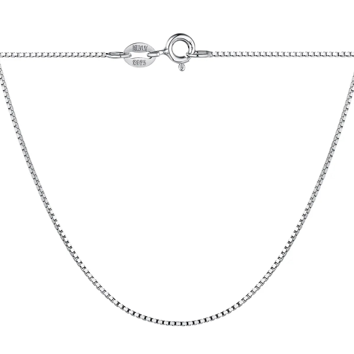 Simple Link Chain Necklace – 925 Silver for Women