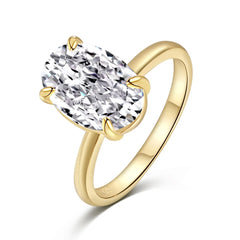 3.5 Carat 8A Crushed Ice Solitaire Ring – 925 Sterling Silver & 18K Gold Plated