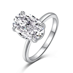 3.5 Carat 8A Crushed Ice Solitaire Ring – 925 Sterling Silver & 18K Gold Plated