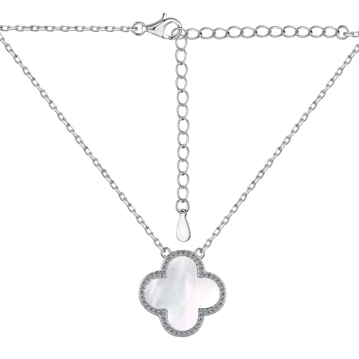 Blossom Clover Charm Bracelet – S925 Silver Link Chain with 5A Zirconia