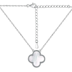 Blossom Clover Charm Bracelet – S925 Silver Link Chain with 5A Zirconia