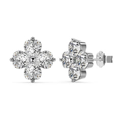 Four-Leaf Clover Earrings – Elegant 5A Zircon 925 Silver Design